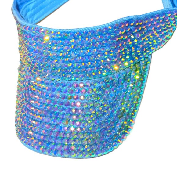 SAPPHIRE RICH NAVY BLUE RHINESTONE SUN VISOR - Picture 13 of 16